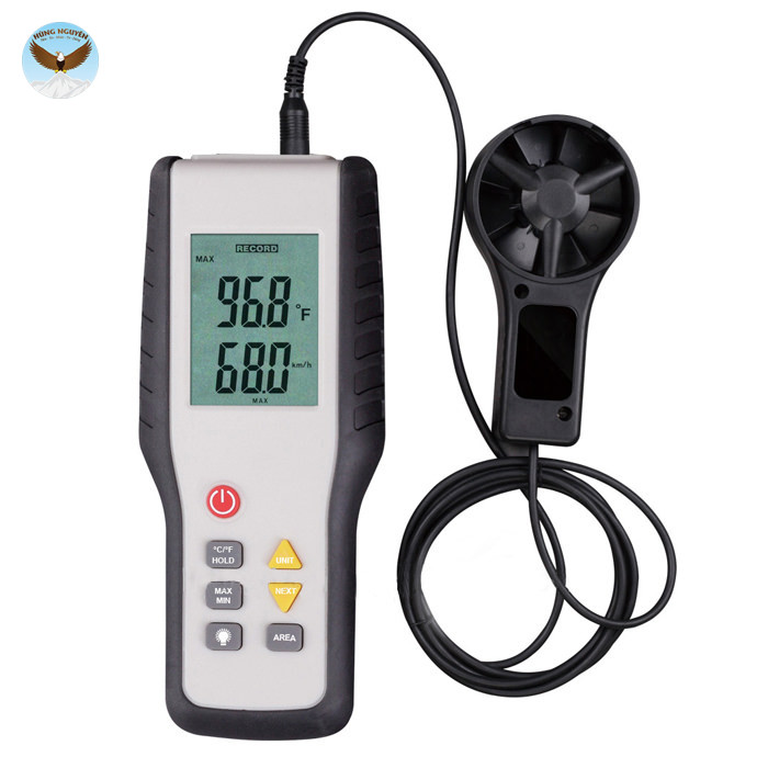 Máy đo tốc độ, lưu lượng, nhiệt độ gió trong đường ống Total Meter HT-9819